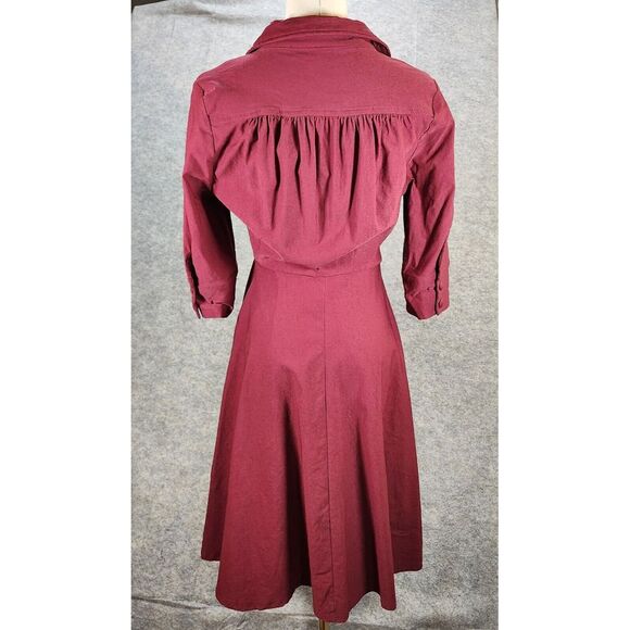 Miusol Dress Women Medium Retro Fit & Flare Blood Red Vampire Glam Classic Ruche - Picture 16 of 16